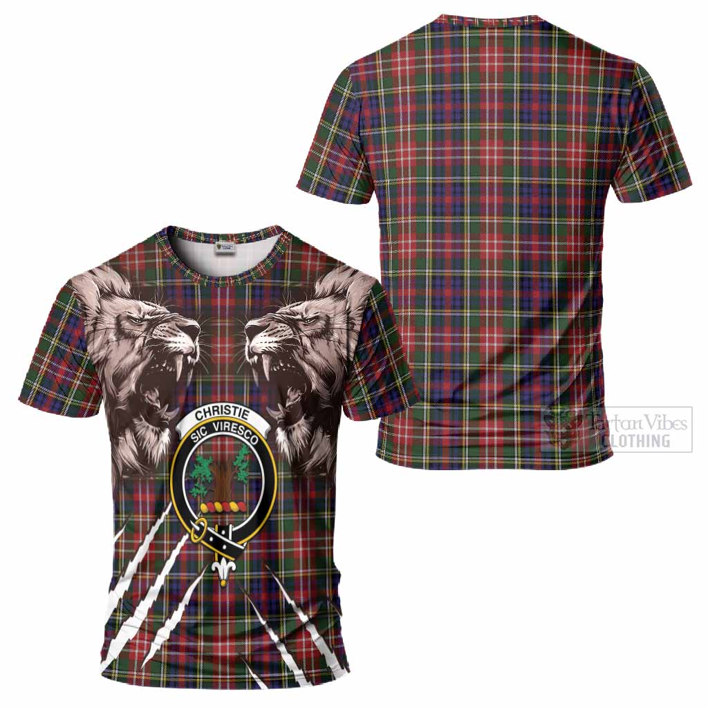Christie Tartan Crest T-Shirt Ferocious Lion Style