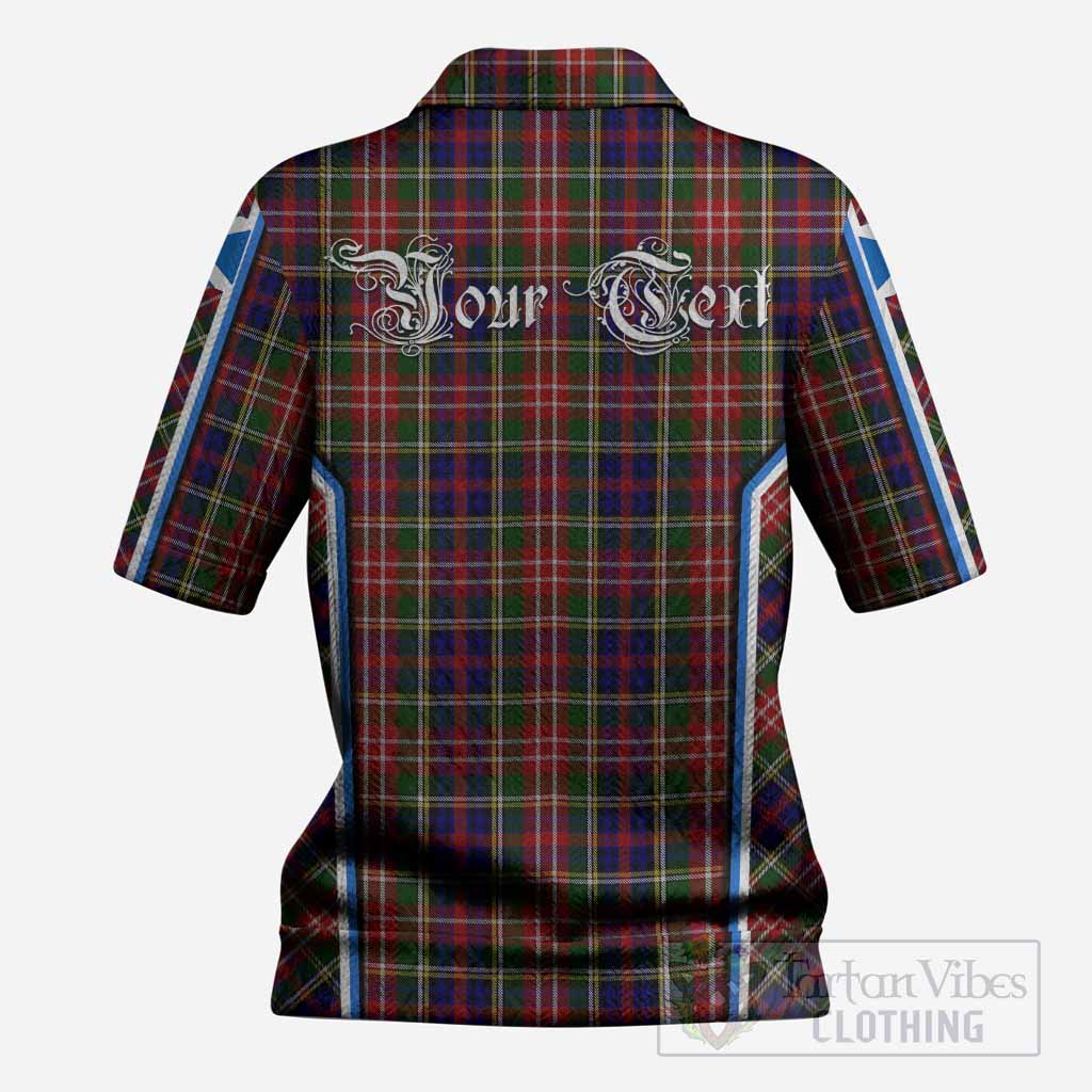 Christie Tartan Crest Women’s Polo Sweater Top Scotland Coat of Arm Flag Style