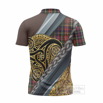 Christie Tartan Crest Zipper Polo Shirt Scottish Triskele Celtic