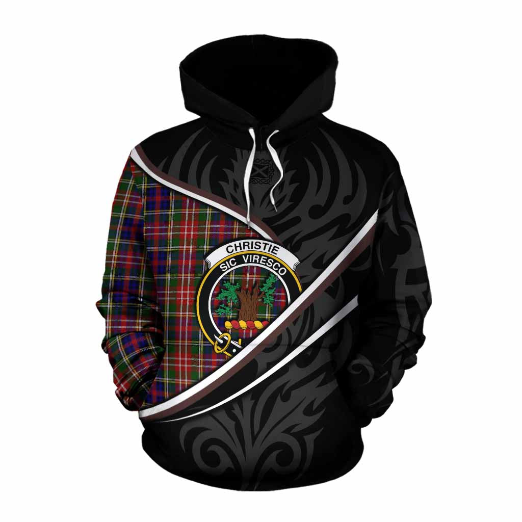 Christie Tartan Family Crest Cotton Hoodie Celtic Scottish Thistle Floral - Tartan Vibes Clothing