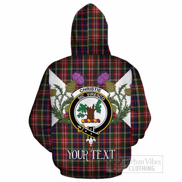Christie Tartan Family Crest Cotton Hoodie Scottish Burns Night Thistle Floral