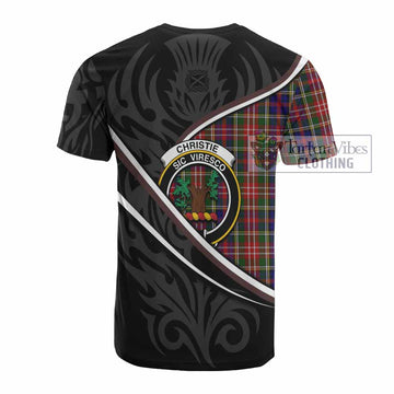 Christie Tartan Family Crest Cotton T-shirt Celtic Scottish Thistle Floral - Tartan Vibes Clothing