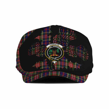 Christie Tartan Family Crest Flat Cap, Jeff Cap Scotland Thistle Floral