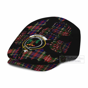 Christie Tartan Family Crest Flat Cap, Jeff Cap Scotland Thistle Floral