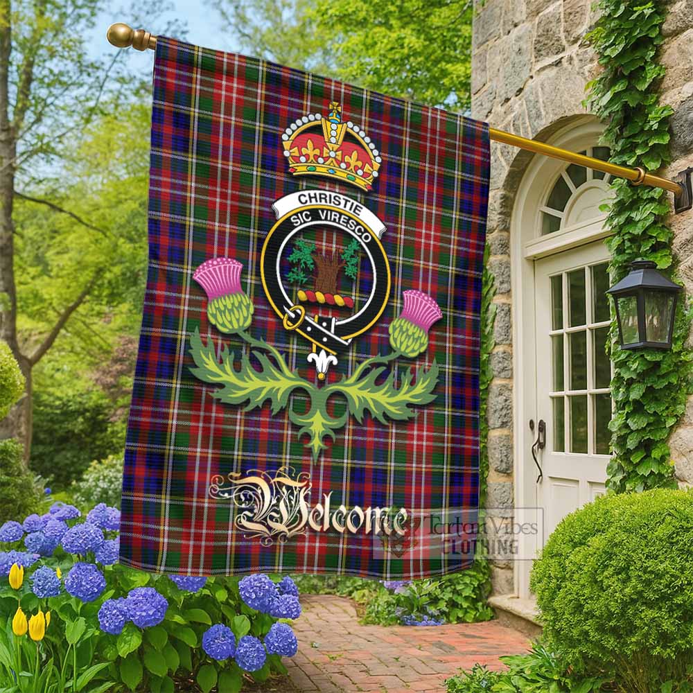 Christie Tartan Family Crest Garden Flag Royal Thistle Welcome Style - Tartan Vibes Clothing