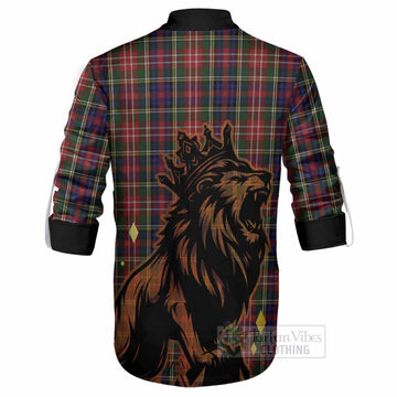 Christie Tartan Family Crest Ghillie Shirt Crowned Lion Roaring