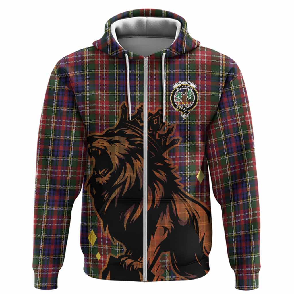 Christie Tartan Family Crest Hoodie Crowned Lion Roaring