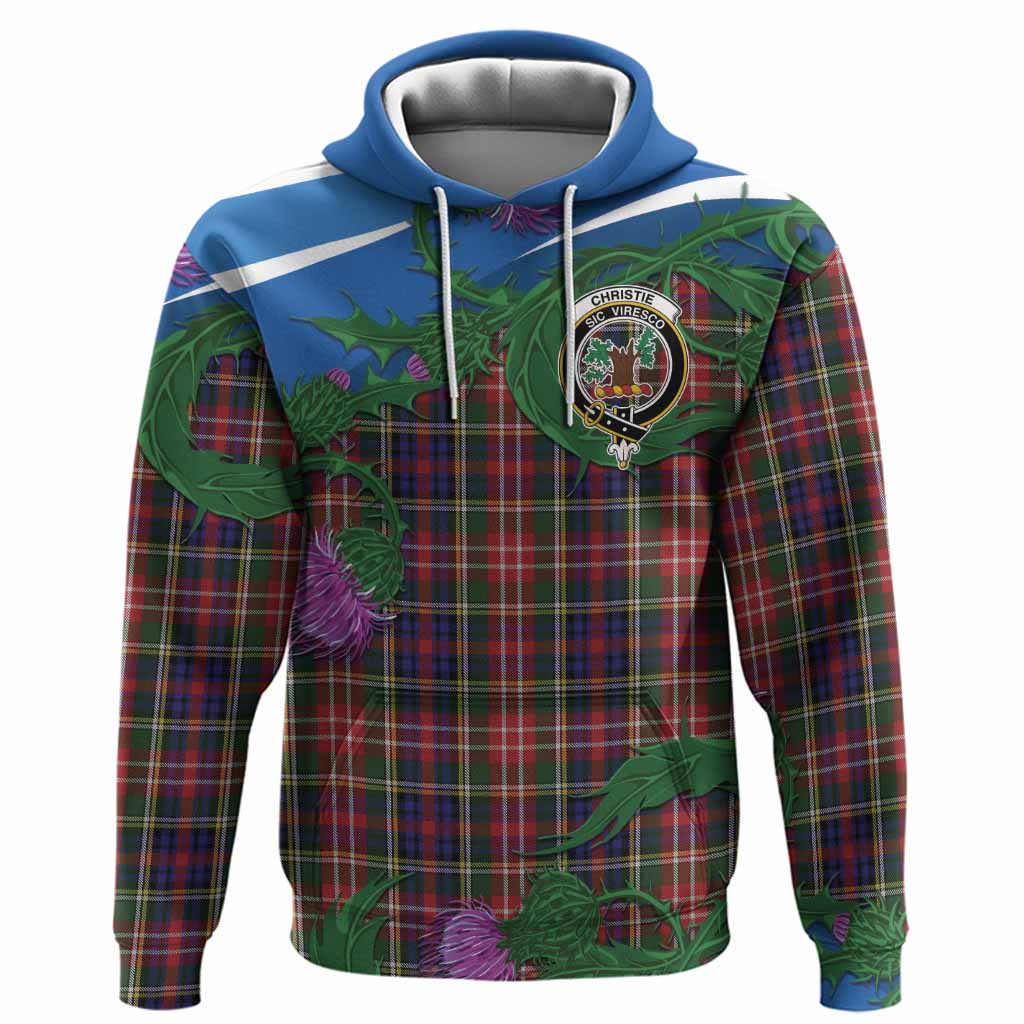 Christie Tartan Family Crest Hoodie Thistle in Minimalism