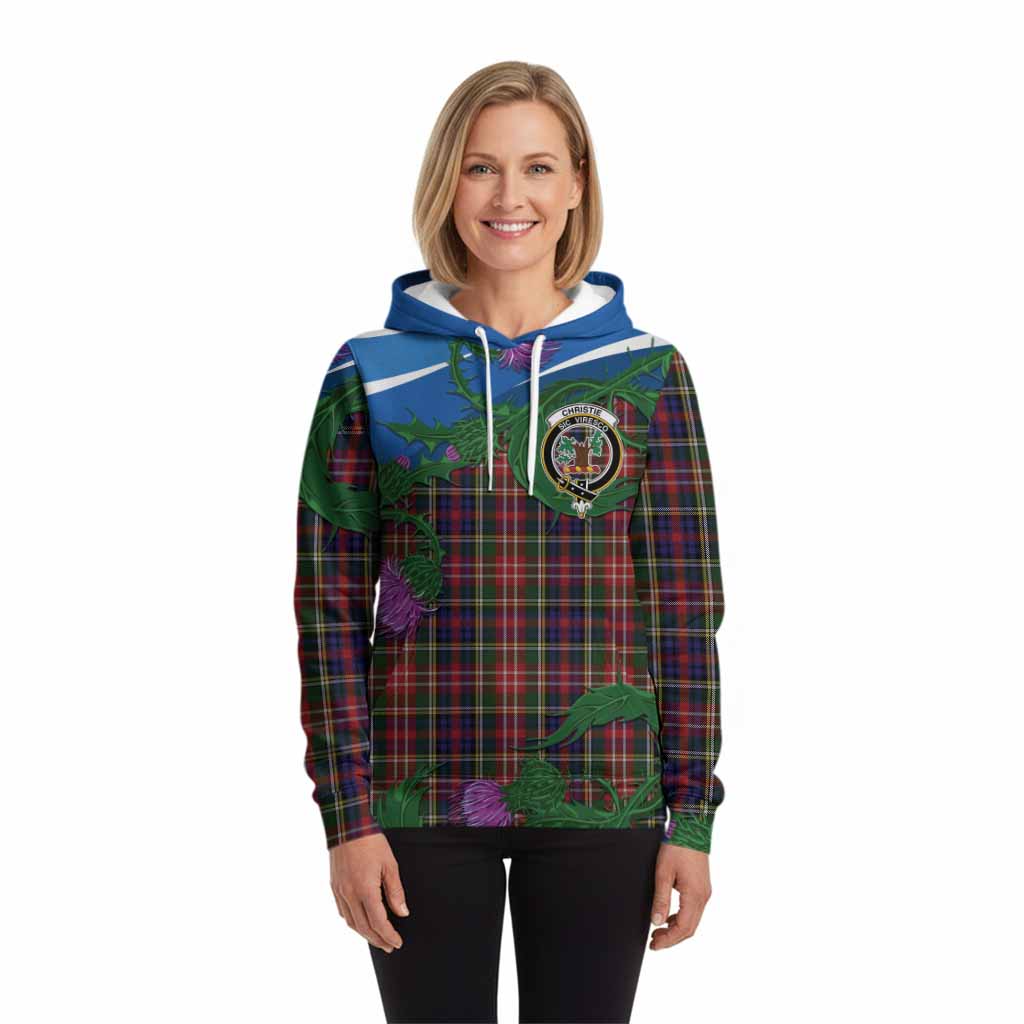 Christie Tartan Family Crest Hoodie Thistle in Minimalism