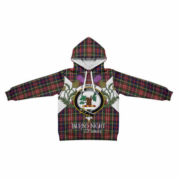 Christie Tartan Family Crest Kid Hoodie Scottish Burns Night Thistle Floral