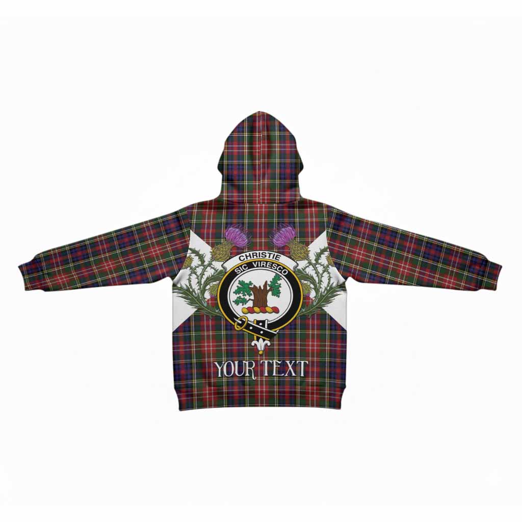 Christie Tartan Family Crest Kid Hoodie Scottish Burns Night Thistle Floral