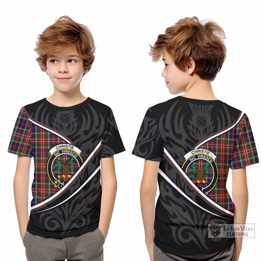 Christie Tartan Family Crest Kid T-shirt Celtic Scottish Thistle Floral - Tartan Vibes Clothing