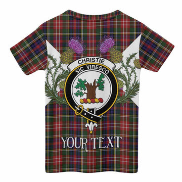 Christie Tartan Family Crest Kid T-shirt Scottish Burns Night Thistle Floral