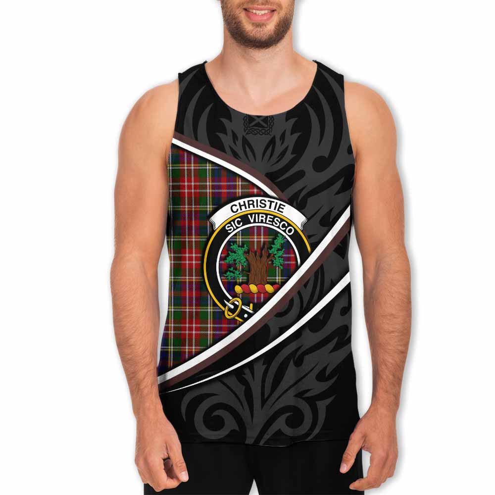 Christie Tartan Family Crest Men Tank Top Celtic Scottish Thistle Floral - Tartan Vibes Clothing