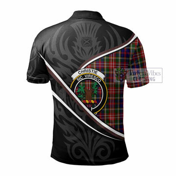 Christie Tartan Family Crest Polo Shirt Celtic Scottish Thistle Floral