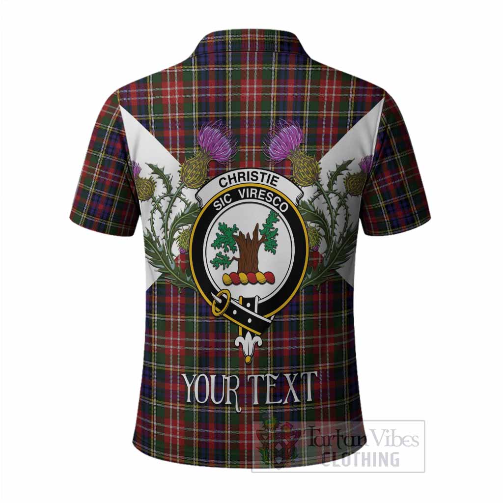 Christie Tartan Family Crest Polo Shirt Scottish Burns Night Thistle Floral