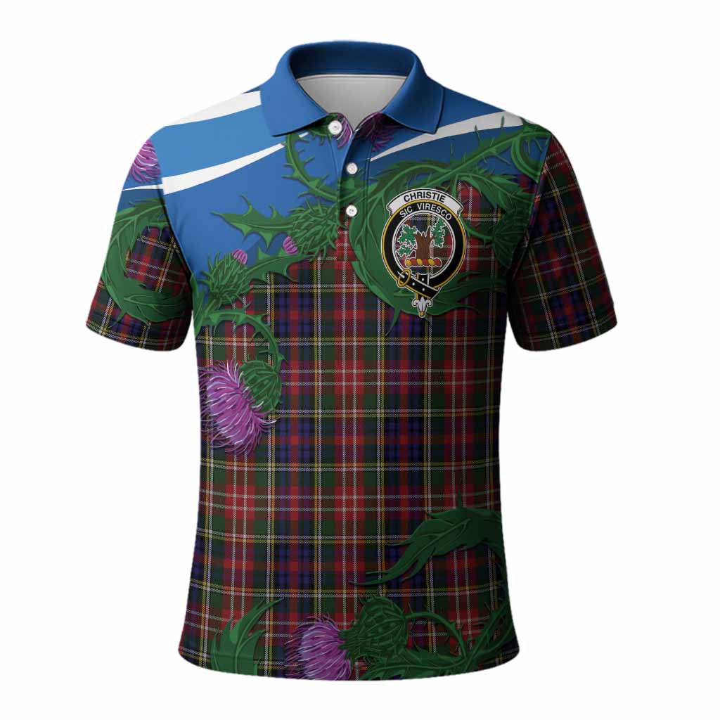 Christie Tartan Family Crest Polo Shirt Thistle in Minimalism