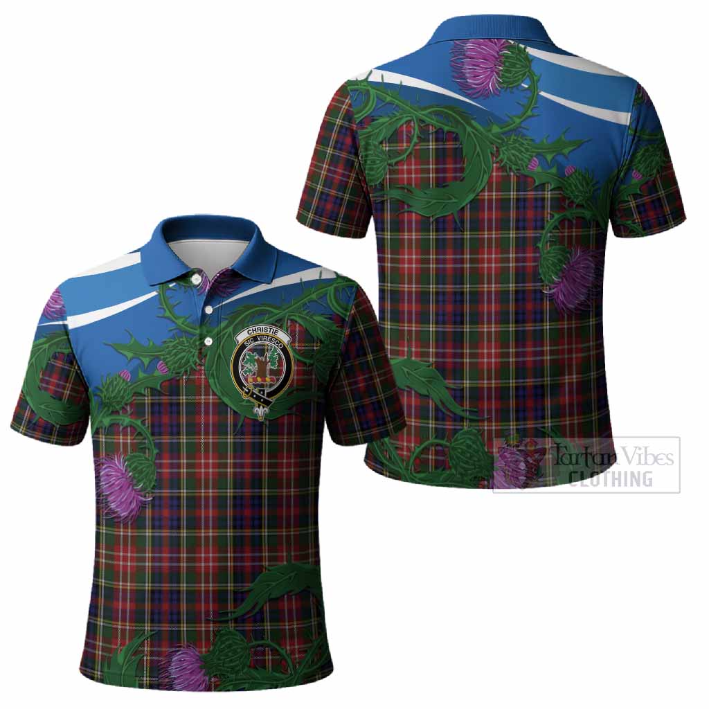 Christie Tartan Family Crest Polo Shirt Thistle in Minimalism
