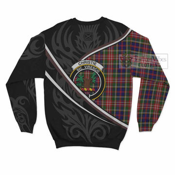 Christie Tartan Family Crest Sweatshirt Celtic Scottish Thistle Floral