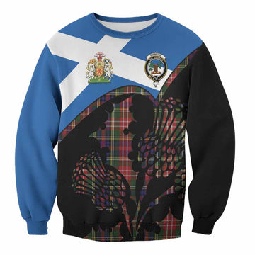Christie Tartan Family Crest Sweatshirt Scotland Thistle Floral Flag Style