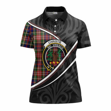 Christie Tartan Family Crest Women's Polo Shirt Celtic Scottish Thistle Floral - Tartan Vibes Clothing