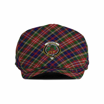 Christie Tartan Flat Cap, Jeff Cap Cross Style with Family Crest