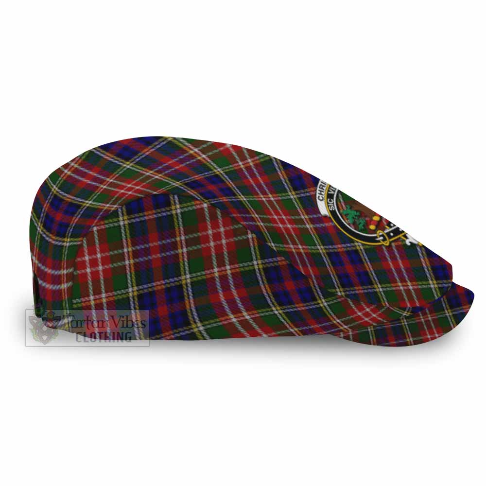 Christie Tartan Flat Cap, Jeff Cap Cross Style with Family Crest - Tartan Vibes Clothing