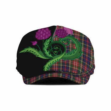 Christie Tartan Flat Cap, Jeff Cap Traditional Scottish Thistle