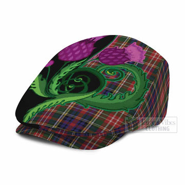 Christie Tartan Flat Cap, Jeff Cap Traditional Scottish Thistle