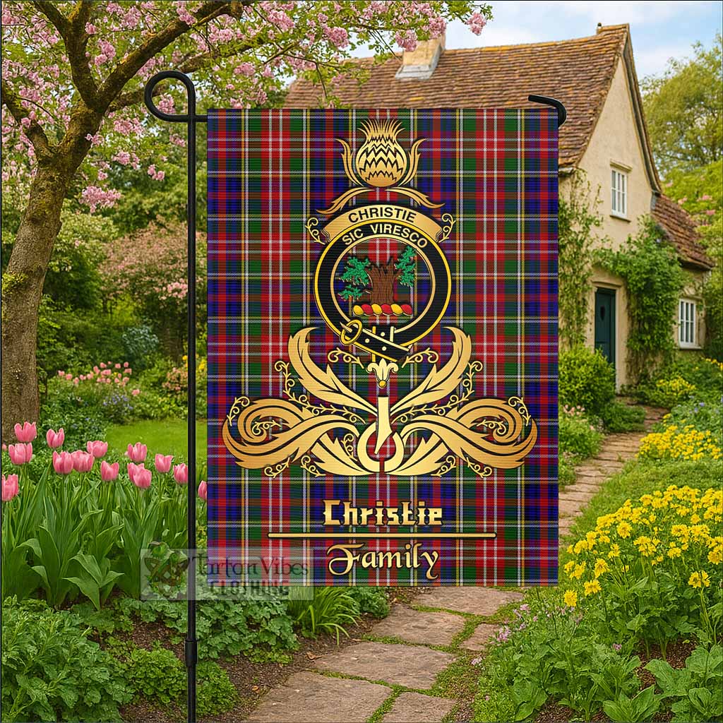 Christie Tartan Garden Flag with Highland Thistle Cherish Family Crest Style - Tartan Vibes Clothing