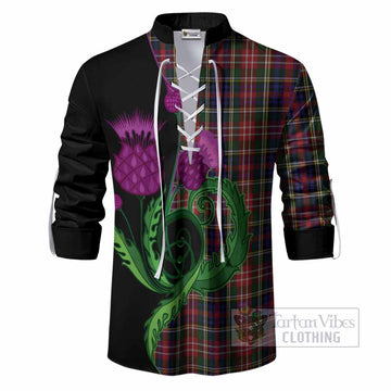 Christie Tartan Ghillie Shirt Traditional Scottish Thistle