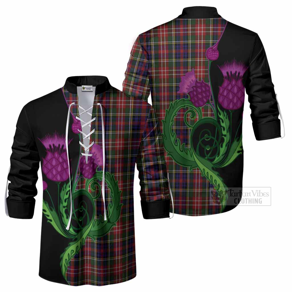 Christie Tartan Ghillie Shirt Traditional Scottish Thistle