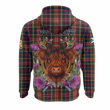 Christie Tartan Hoodie Scottish Thistle Heilan Coo