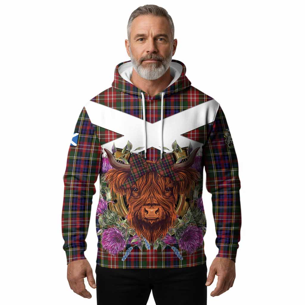 Christie Tartan Hoodie Scottish Thistle Heilan Coo