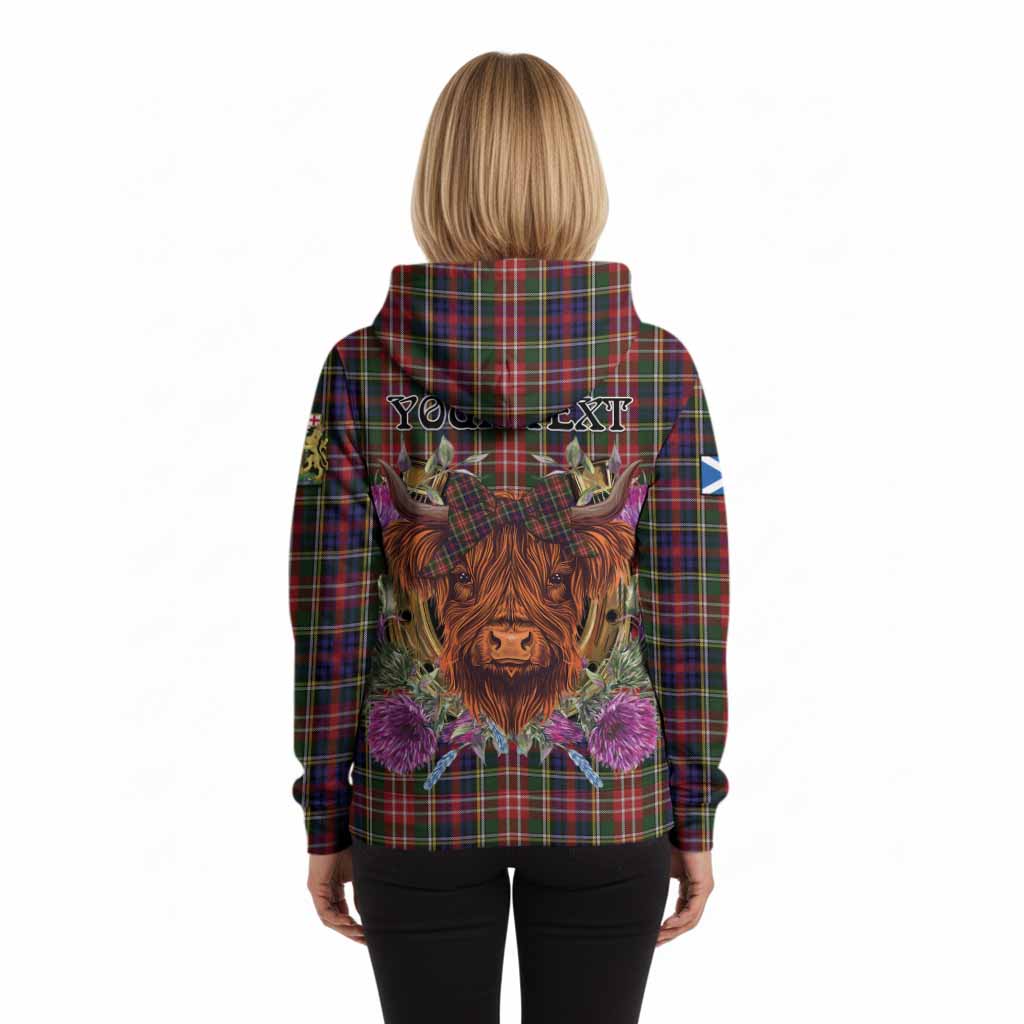 Christie Tartan Hoodie Scottish Thistle Heilan Coo