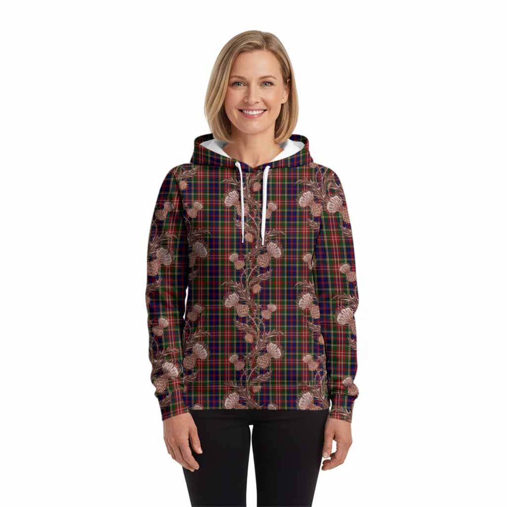 Christie Tartan Hoodie Seamless Scottish Thistle Flowers
