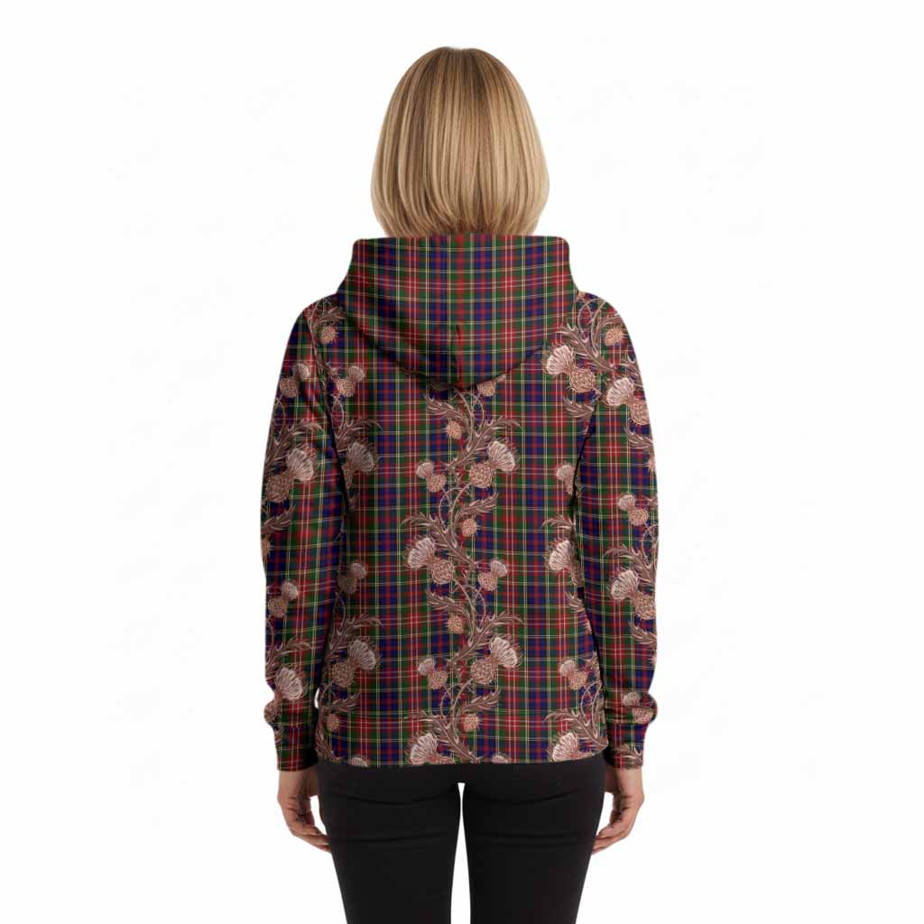 Christie Tartan Hoodie Seamless Scottish Thistle Flowers