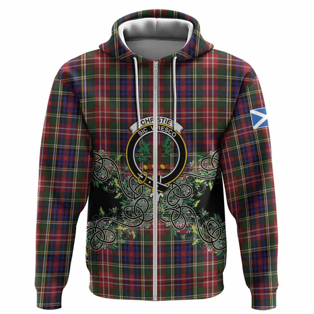 Christie Tartan Hoodie Thistle Scottish Spirit