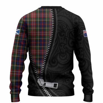 Christie Tartan Knitted Sweater New Zealand Pattern Unique Zipper Stylized