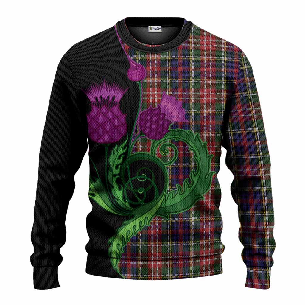Christie Tartan Knitted Sweater Traditional Scottish Thistle