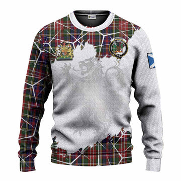 Christie Tartan Knitted Sweater with Family Crest and Lion Rampant Grunge Style