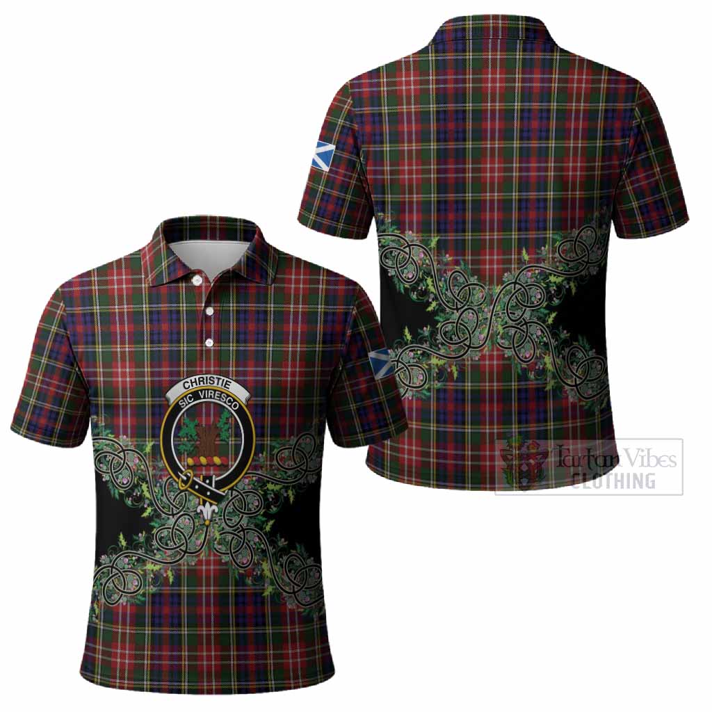 Christie Tartan Polo Shirt Thistle Scottish Spirit