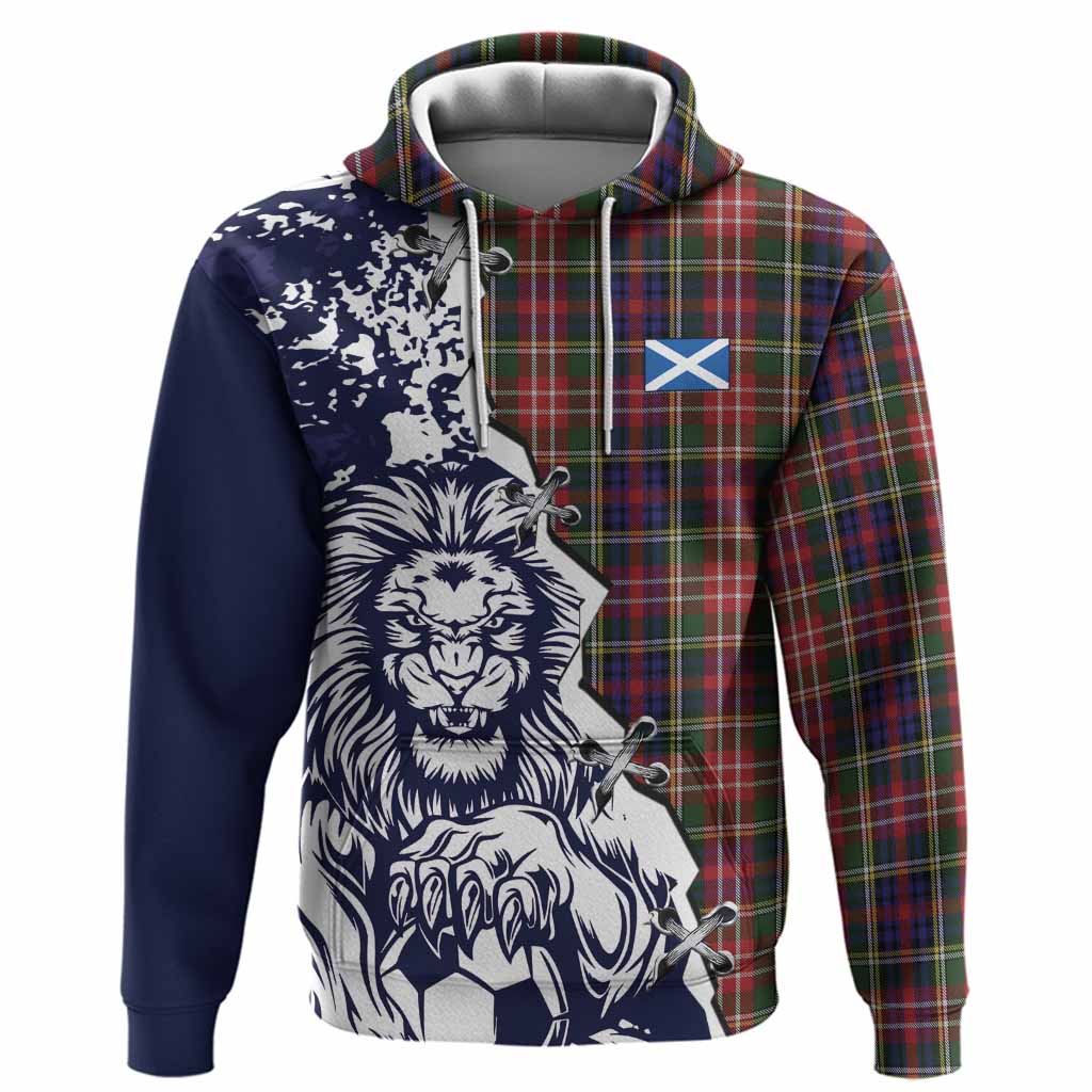 Christie Tartan Scottish Hoodie Angry Lion With Soccer Ball Style
