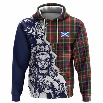 Christie Tartan Scottish Hoodie Angry Lion With Soccer Ball Style