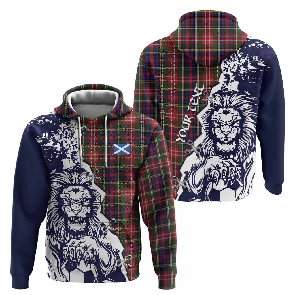 Christie Tartan Scottish Hoodie Angry Lion With Soccer Ball Style