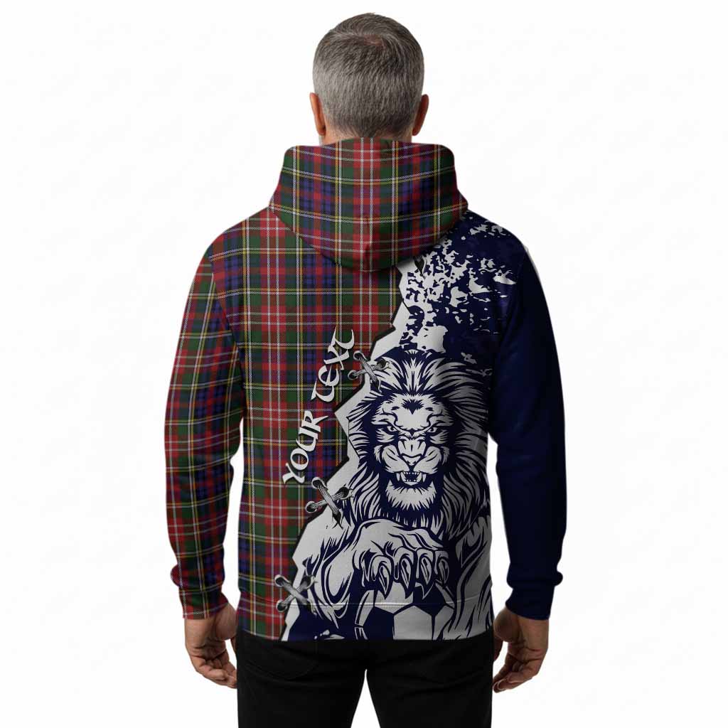 Christie Tartan Scottish Hoodie Angry Lion With Soccer Ball Style