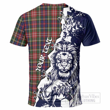 Christie Tartan Scottish T-Shirt Angry Lion With Soccer Ball Style