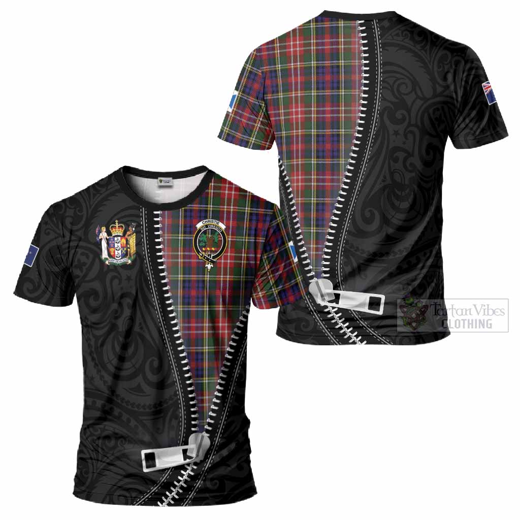 Christie Tartan T-Shirt New Zealand Pattern Unique Zipper Stylized