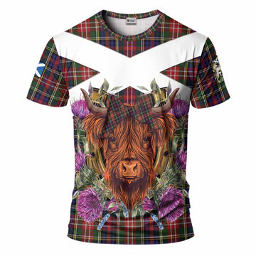 Christie Tartan T-Shirt Scottish Thistle Heilan Coo