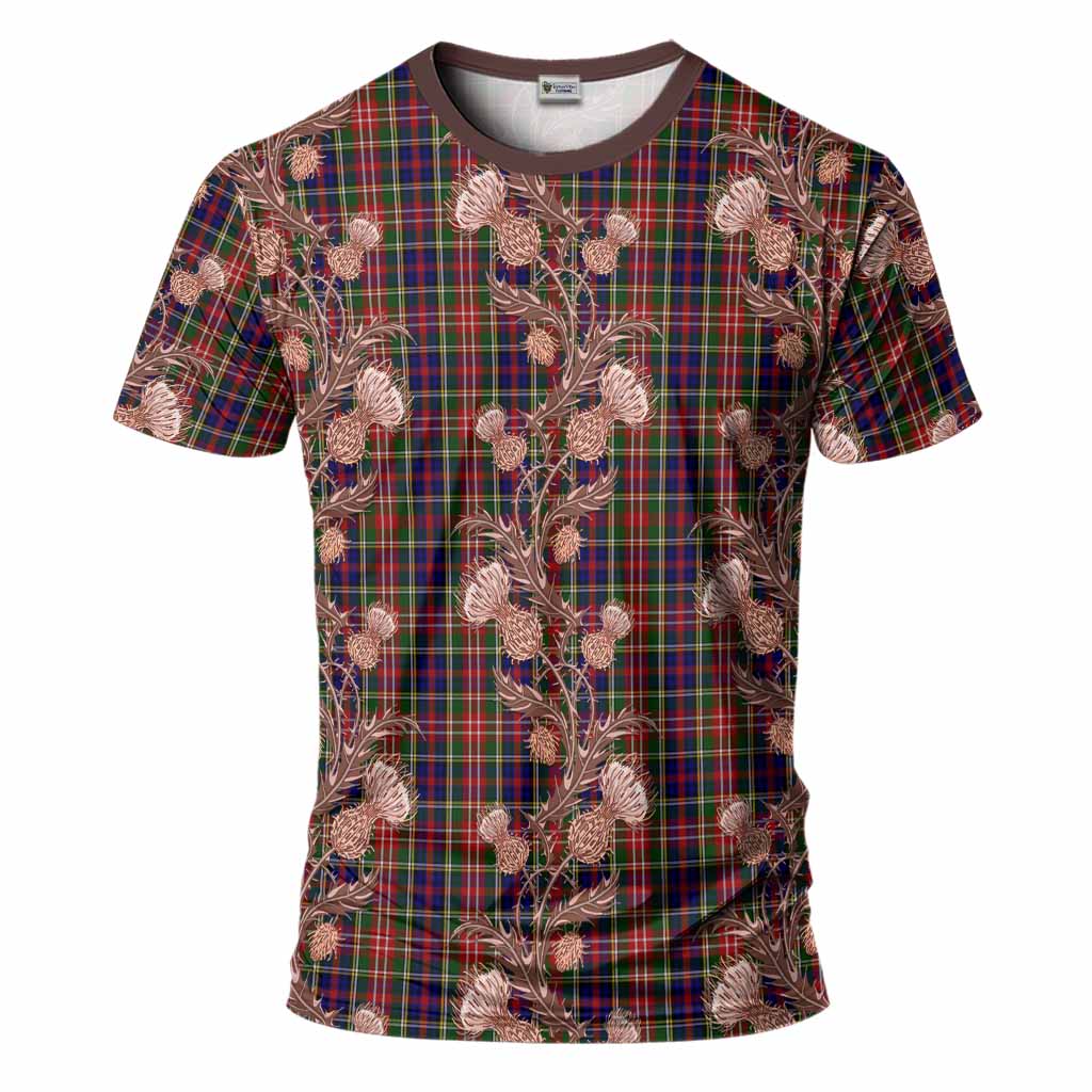Christie Tartan T-Shirt Seamless Scottish Thistle Flowers